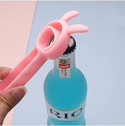 4 in 1 Very Cute Rabbit Wine Opener Cartoon Shape Plastic Hot Bottle Opener